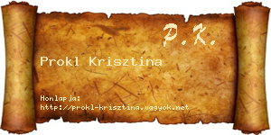 Prokl Krisztina névjegykártya